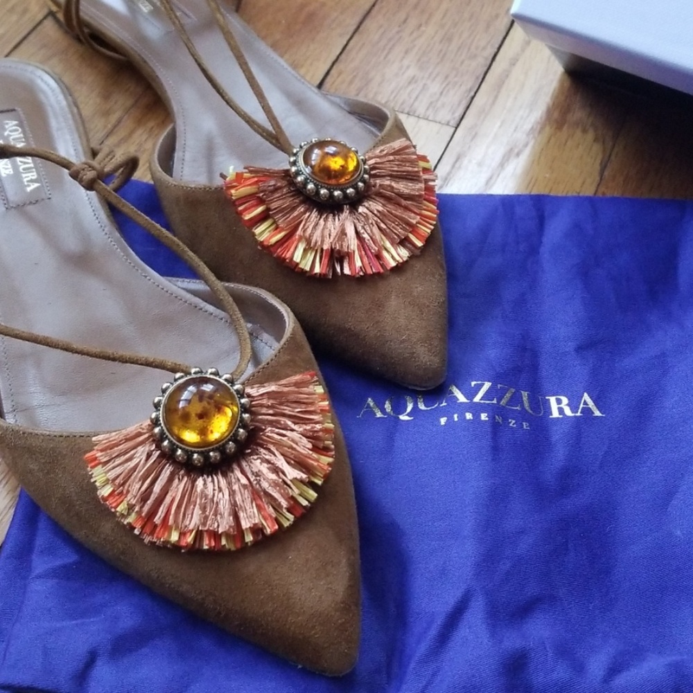 Free Shipping Aquazzura Samba Ballerina Flat - Cognac